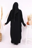 İşleme Detaylı Abaya ve Elbise Takım 8486 Siyah thumbnail 2