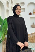 Dantel Abaya 7884 Siyah thumbnail 4