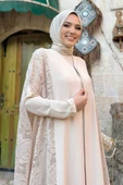 Dantel Abaya 7884 Taş thumbnail 4