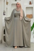 Yarasakol Abayalı Elbise Takım 8497 Haki thumbnail 1