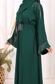 Zincir Püskül Detay Şallı Abaya 7887 Zümrüt thumbnail 7