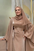 Yarasakol Abayalı Elbise Takım 8497 Vizon - 3