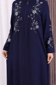 Nakış İşleme Detaylı Ferace 7895 Lacivert thumbnail 7