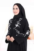 Nakış İşleme Detaylı Ferace 7895 Siyah thumbnail 4