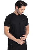 Crozwise V Yaka Erkek Siyah Spor T-shirt - 7136-10 - 1