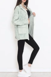 Desenli Dik Yaka Ceket Mint - 1412.1367. - 2