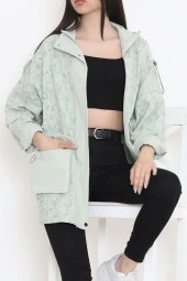 Desenli Dik Yaka Ceket Mint - 1412.1367. - 7