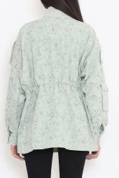 Desenli Dik Yaka Ceket Mint - 1412.1367. - 8