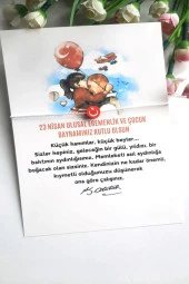 10 Adet Atatürk ve 23 Nisan Kartlı Bayrak Bileklik -Jelatinli Paket -23 Nisan Hediye - 2