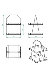 2 Katlı Üçgen Siyah Metal Banyo, Mutfak, Makyaj Organizatörü - Model 3 - 8