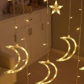 AY YILDIZ GÜN IŞIĞI SALKIM LED IŞIK AY YILDIZLI SALKIM IŞIK AY YILDIZ IŞIK RAMAZAN DEKOR IŞIKLARI thumbnail 1