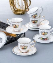 Acar Alessıa- 6'lı Porselen Kahve Fincan Takımı GRN-05025/12 - 1