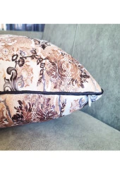 Biyeli Yastık Kırlent Kılıfı Desenlı Kahve 45x45 - 3