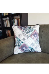 Biyeli Yastık Kırlent Kılıfı Desenlı Kare Mor 45x45 thumbnail 1