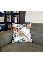 Biyeli Yastık Kırlent Kılıfı Desenli Yeşil 45x45 - 1