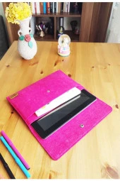 Keçe Tablet Kılıfı Fuşya Apple Samsung Asus Lenovo Casper Tüm Markalara Uyumlu thumbnail 2