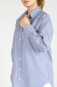 Kadın Oversize Gömlek Mavi - 6