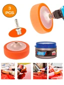 Germany Style Polisaj Süngeri Seti 3 Parça Polisaj Süngeri Pasta Cila Matkap Aparatı Seti - 1