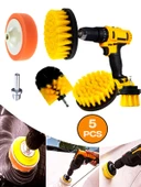 Profesyonel 5 Parça Pasta Cila Polisaj Süngeri Seti Matkapa Uyumlu Fırça Seti Parlatma - 1