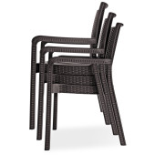 Novussi Liverno Rattan 6 Kişilik Masa Takımı Bahçe Takımı 90x150 Kahverengi - 8