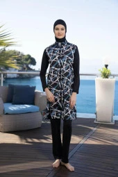 Estiva 24931 Dijital Desenli  Tam Boy Tesettür Mayo thumbnail 1