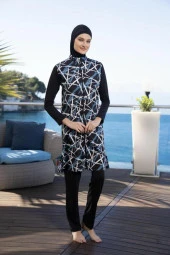 Estiva 24931 Dijital Desenli  Tam Boy Tesettür Mayo thumbnail 4