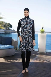 Estiva 24931 Dijital Desenli  Tam Boy Tesettür Mayo thumbnail 6