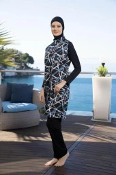 Estiva 24931 Dijital Desenli  Tam Boy Tesettür Mayo thumbnail 7