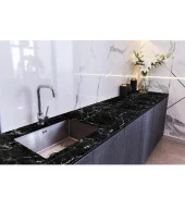 Fontenay Mermer Desenli Kendinden Yapışkanlı Duvar Kağıdı Kaplama Mutfak Dolap Tezgah Üstü Folyo Siyah thumbnail 3