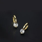 Tek Taş Halka Gold Küpe | Şıklığı ve Zarafeti Bir Arada thumbnail 6