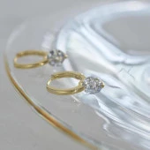 Tek Taş Halka Gold Küpe | Şıklığı ve Zarafeti Bir Arada thumbnail 8