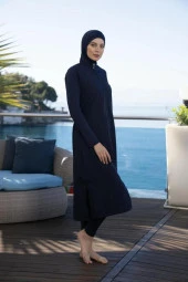 Estiva 22997 Lacivert Uzun Tam Boy Tesettür Mayo thumbnail 4