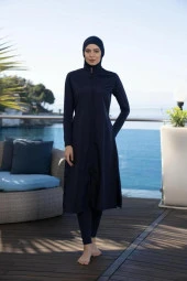 Estiva 22997 Lacivert Uzun Tam Boy Tesettür Mayo thumbnail 6