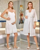 Cossy By Aqua 24620  Fistolu İp Askılı Hamile Lohusa Gecelik Sabahlık Takım thumbnail 7