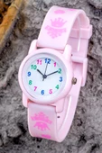 Yeni Sezon Kız Çocuk Kol Saati Toz Pembe Renk 6-13 Yaş Analog Prenses Tacı Figürlü ST-304386 - 1