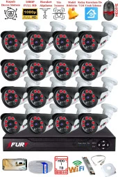 FURY 16 Kameralı Gece Görüşlü 1080P 2Mp Görüntü Full Hd Atom Led Güvenlik Kamerası Seti 5570 1 TB thumbnail 1