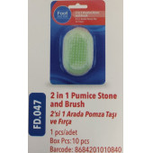FOOT DOCTOR 2'Sİ 1' ARADA  POMZA TAŞI VE FIRÇASI  FD 0047 - 1