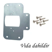 Dolap Kapak Taş Menteşe Tamir Sacı Pratik Onarım Kiti Krom Metal Yuva Tablası 6.5 x 9 cm (8 ADET) - 4