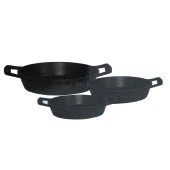 Maas Pırlanta 3 Parça Döküm Granit Sahan Seti 18-20-22 cm Siyah - 2