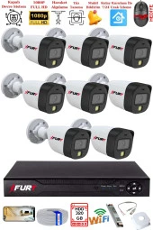 FURY 8 Kameralı 5Mp Lens 2 Mp Görüntü Gece Renkli Full Hd Ultra Led Akıllı Güvenlik Kamerası Seti 320GB thumbnail 2
