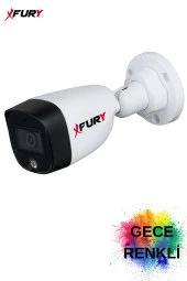 FURY Gece Renkli  5mp Lens 2Mp 1080p Full HD Suya Dayanıklı Güvenlik Kamerası Ultra Led Renkli Gece Görüş - 2