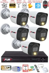 FURY 5 Kameralı 5Mp Lens 2 Mp Görüntü Gece Renkli Full Hd Ultra Led Akıllı Güvenlik Kamerası Seti 1 TB thumbnail 1