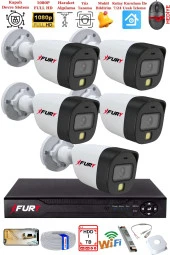 FURY 5 Kameralı 5Mp Lens 2 Mp Görüntü Gece Renkli Full Hd Ultra Led Akıllı Güvenlik Kamerası Seti 1 TB thumbnail 2
