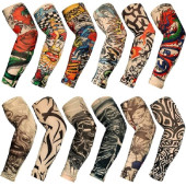 Giyilebilir Dövme 6 Çift 12 Adet Karma Kol Çorap Dövmesi Seti Sleeve tattoo - 3
