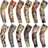 Giyilebilir Dövme 6 Çift 12 Adet Karma Kol Çorap Dövmesi Seti Sleeve tattoo - 4