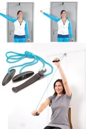 Omuz Makarası Eklem Açısı Fizik Tedavi Direnç Lastiği Pratik Egzersiz Ipi Pilates El Destekli Makara - 7