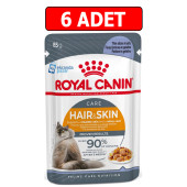 Royal canın hair skin kedi yaş mama 85gr 6adet kedi konserve pouch - 1