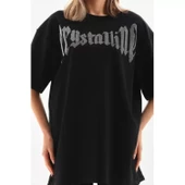 Lucky Life Unisex Taş Desenli Oversize T-Shirt - Beyaz - 1