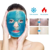 Jel Buz Paketi Yüz Maskesi Baş Ağrısı Yastık Kozmetik Maske + Çift Taraflı Cilt Fırçası - 4