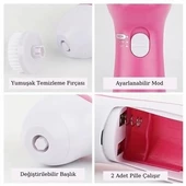Pilli Yüz Cilt Temizleme Cihazı Siyah Nokta Peeling Fırça Seti Vücut Yüz Bakımı Masaj Aleti - 7